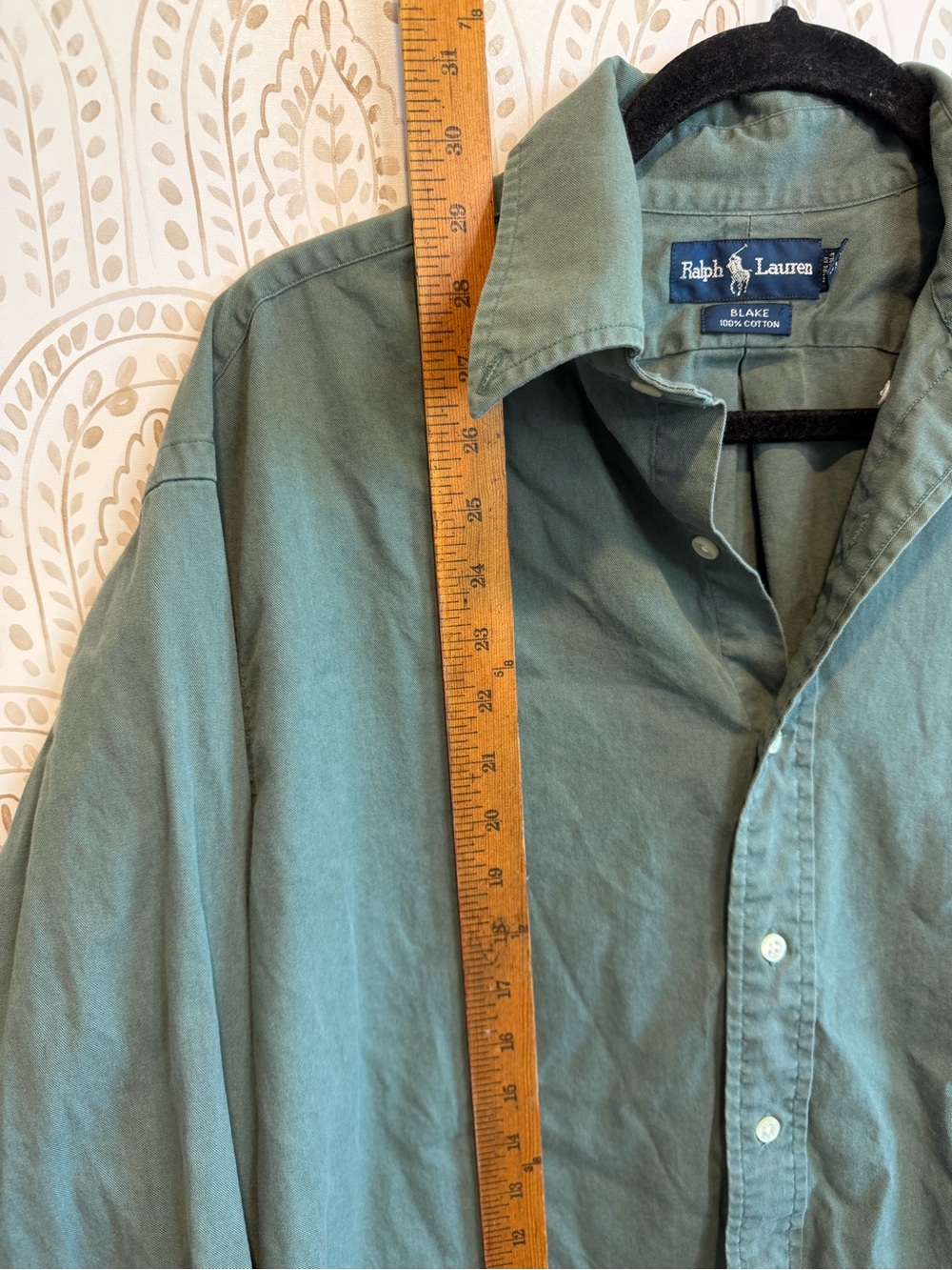 Ralph Lauren Green 100% Cotton Men’s Button Down Shirt size Medium - Picture 9 of 9